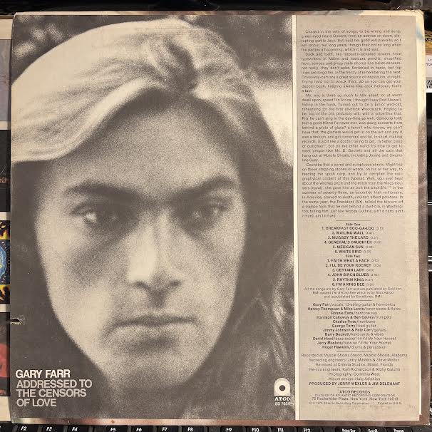 Gary Farr (2) - Addressed To The Censors Of Love (VINYL) | Near Mint (NM) Near Mint (NM)-Music History