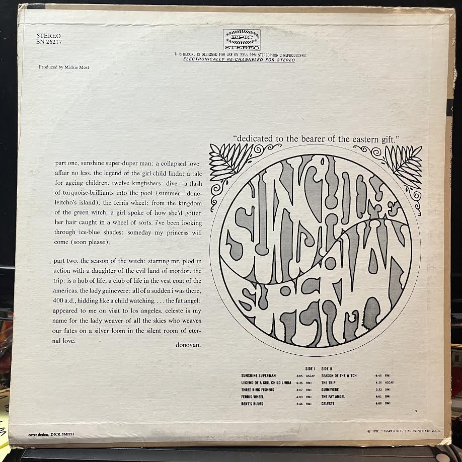 Donovan - Sunshine Superman (VINYL) | Near Mint- (NM-) Excellent (EX)-Music History