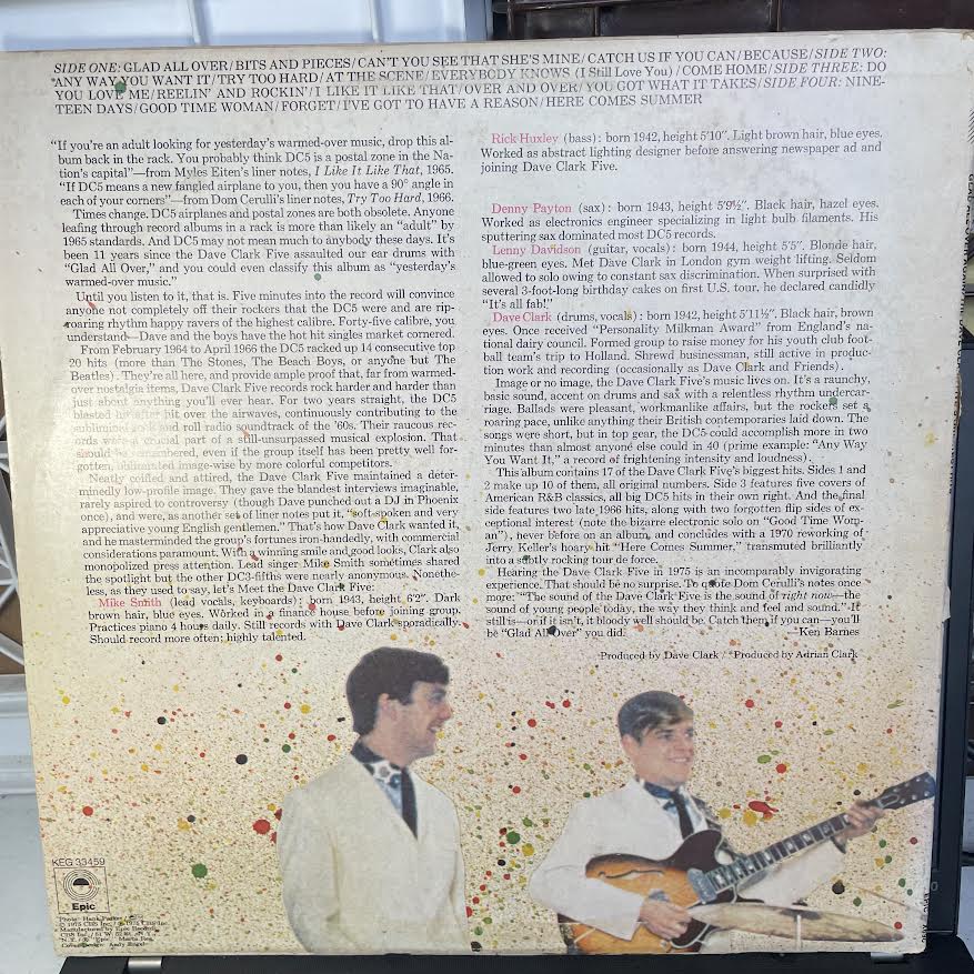 The Dave Clark Five - Glad All Over Again: The Dave Clark Five's All-Time Greatest Hits (2xVINYL) | Near Mint (NM) Excellent (EX)-Music History
