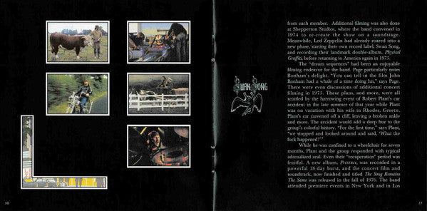 Led Zeppelin - The Soundtrack From The Film "The Song Remains The Same" (2xCD Swan Song ‎– R2 328252) | USED Near Mint (NM or M-) Excellent (EX)-Music History