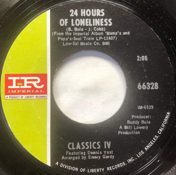 The Classics IV - Stormy / 24 Hours Of Loneliness (7" VINYL) | Near Mint (NM or M-)-Music History