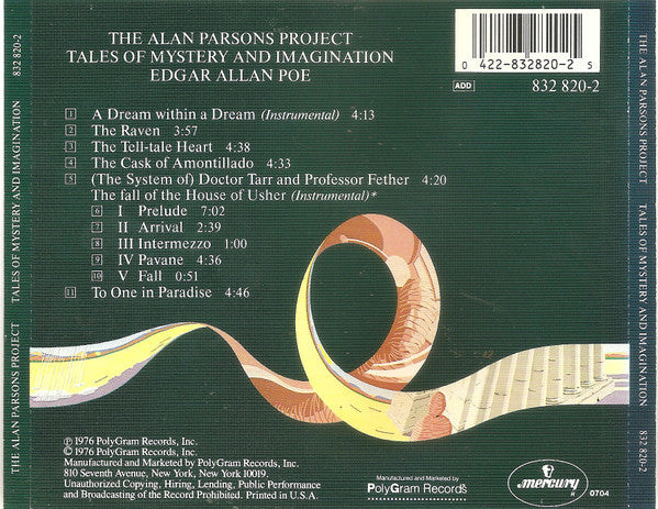 The Alan Parsons Project - Tales Of Mystery And Imagination (CD) | Near Mint (NM) Near Mint (NM)-Music History
