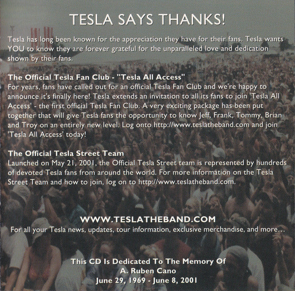 Tesla - Standing Room Only (CD) | Near Mint (NM or M-) Near Mint (NM)-Music History