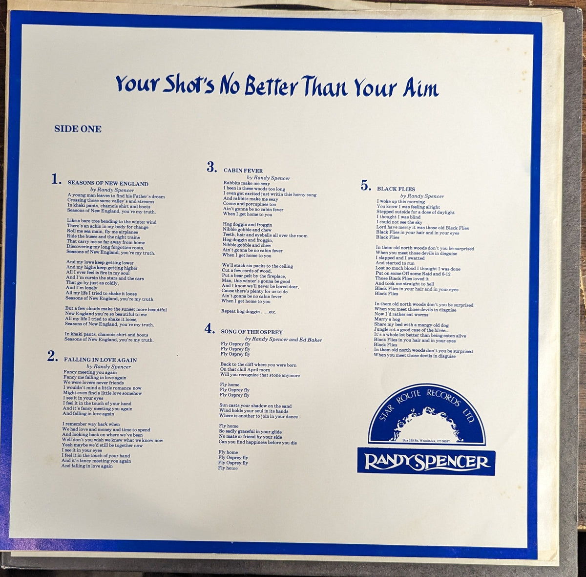 Randy Spencer (3) - Your Shot's No Better Than Your Aim | Near Mint (NM) Near Mint (NM)-Music History