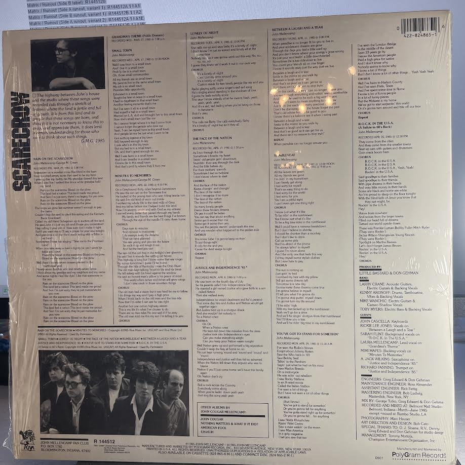 John Cougar Mellencamp - Scarecrow (VINYL) | Near Mint (NM) Near Mint (NM)-Music History