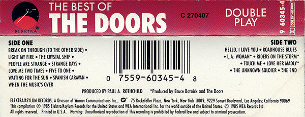 The Doors - The Best Of The Doors *REMASTERED/CASSETTE* | Near Mint (NM) Near Mint (NM)-Music History