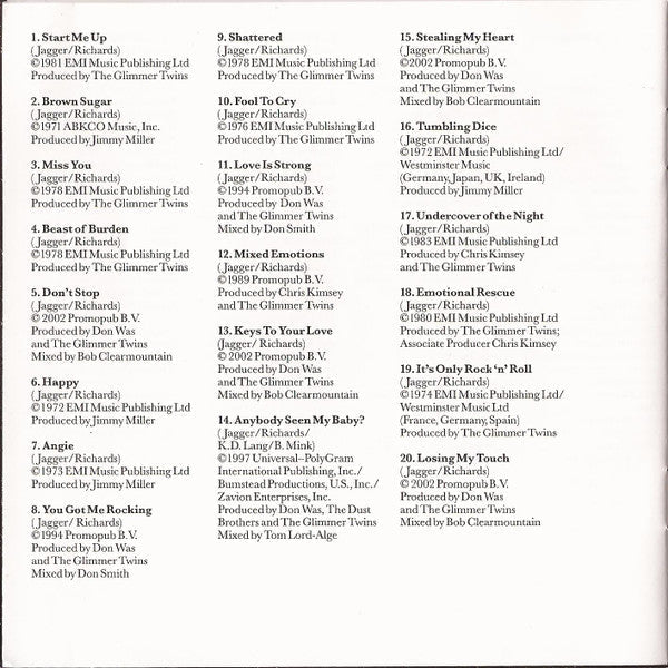 The Rolling Stones - Forty Licks (2xCD Rolling Stones Records – 724381337820) | USED Near Mint (NM or M-) Near Mint (NM)-Music History