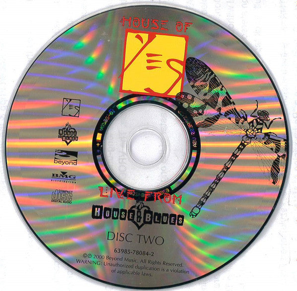Yes - House Of Yes. Live From House Of Blues (2XCD) | Near Mint (NM) Near Mint (NM)-Music History