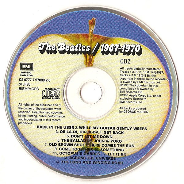 The Beatles - 1967-1970 (2xCD CANADA) | Near Mint (NM) Near Mint (NM)-Music History