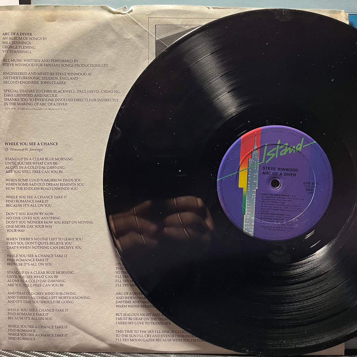 Steve Winwood - Arc Of A Diver | Near Mint (NM) Near Mint (NM)-Music History