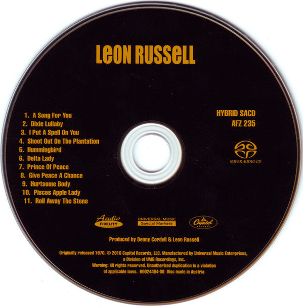 Leon Russell - Leon Russell *HYBRID SACD/NUMBERED* | Near Mint (NM) Near Mint (NM)-Music History