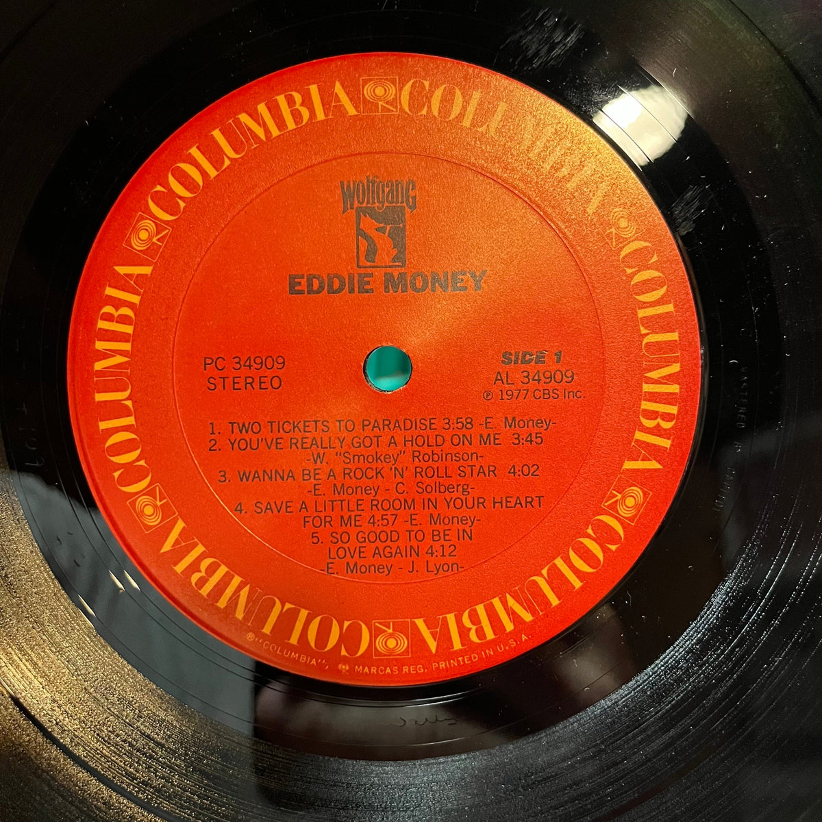 Eddie Money - Eddie Money (VINYL LP WOLFGANG PC 34909 1977) | Near Mint (NM or M-) Very Good Plus Plus (VG++)-Music History