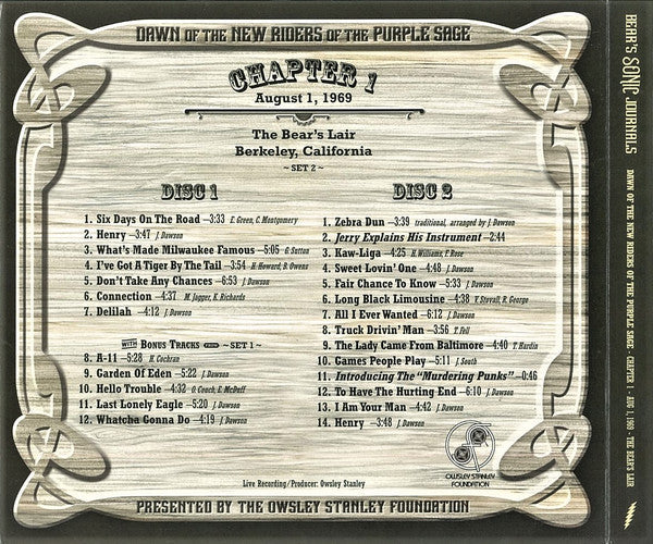 New Riders Of The Purple Sage - Bear's Sonic Journals: Dawn Of The New Riders Of The Purple Sage (4xCD BOX) | Near Mint (NM) Excellent+ (EX+)-Music History