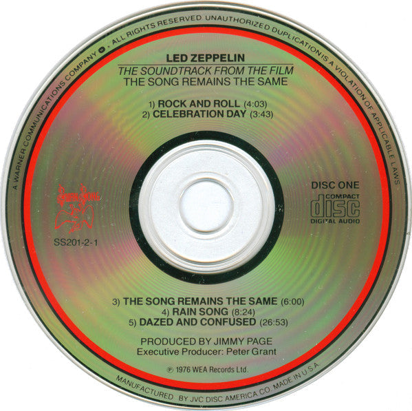 Led Zeppelin - The Soundtrack From The Film The Song Remains The Same (2xCD) | Near Mint (NM) Near Mint (NM)-Music History