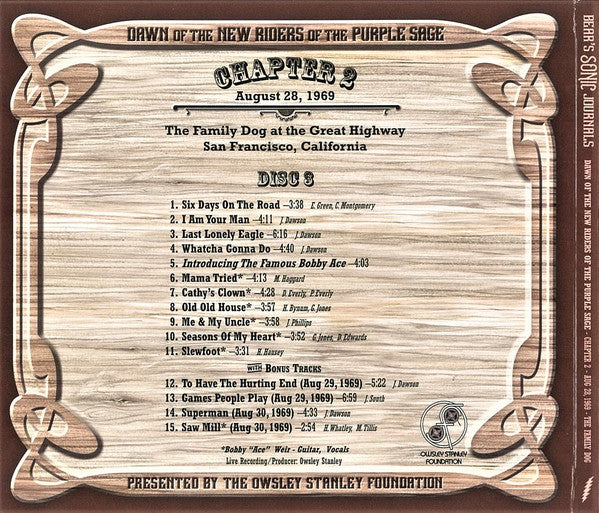 New Riders Of The Purple Sage - Bear's Sonic Journals: Dawn Of The New Riders Of The Purple Sage (4xCD BOX) | Near Mint (NM) Excellent+ (EX+)-Music History