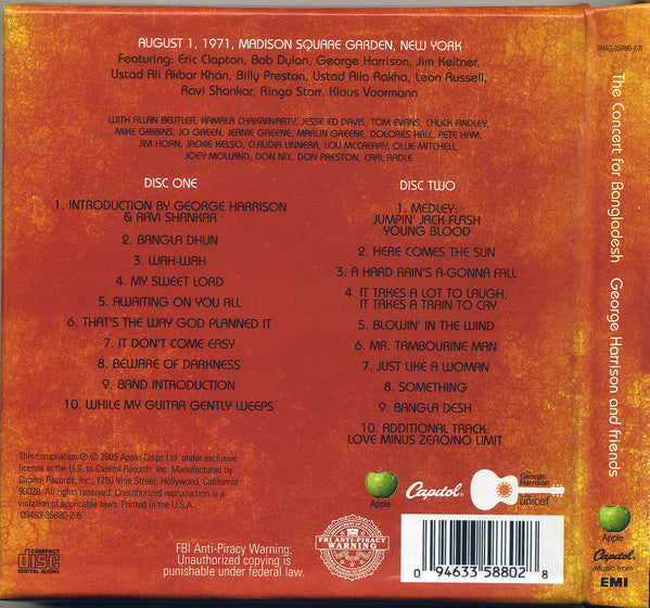 George Harrison - George Harrison And Friends - The Concert For Bangladesh (2xCD BOX) | Near Mint (NM) Near Mint (NM)-Music History