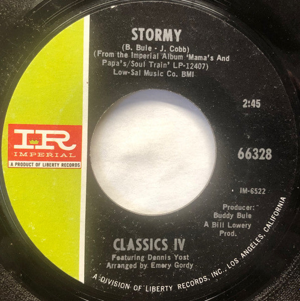 The Classics IV - Stormy / 24 Hours Of Loneliness (7" VINYL) | Near Mint (NM or M-)-Music History