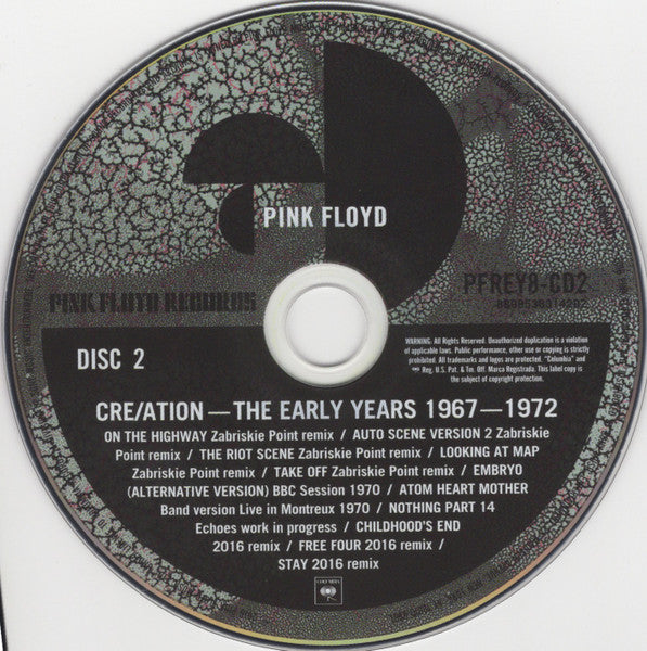 Pink Floyd - Cre/ation (The Early Years 1967-1972) (2xCD) | Near Mint (NM) Near Mint- (NM-)-Music History