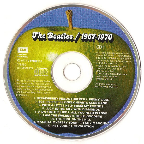 The Beatles - 1967-1970 (2xCD CANADA) | Near Mint (NM) Near Mint (NM)-Music History