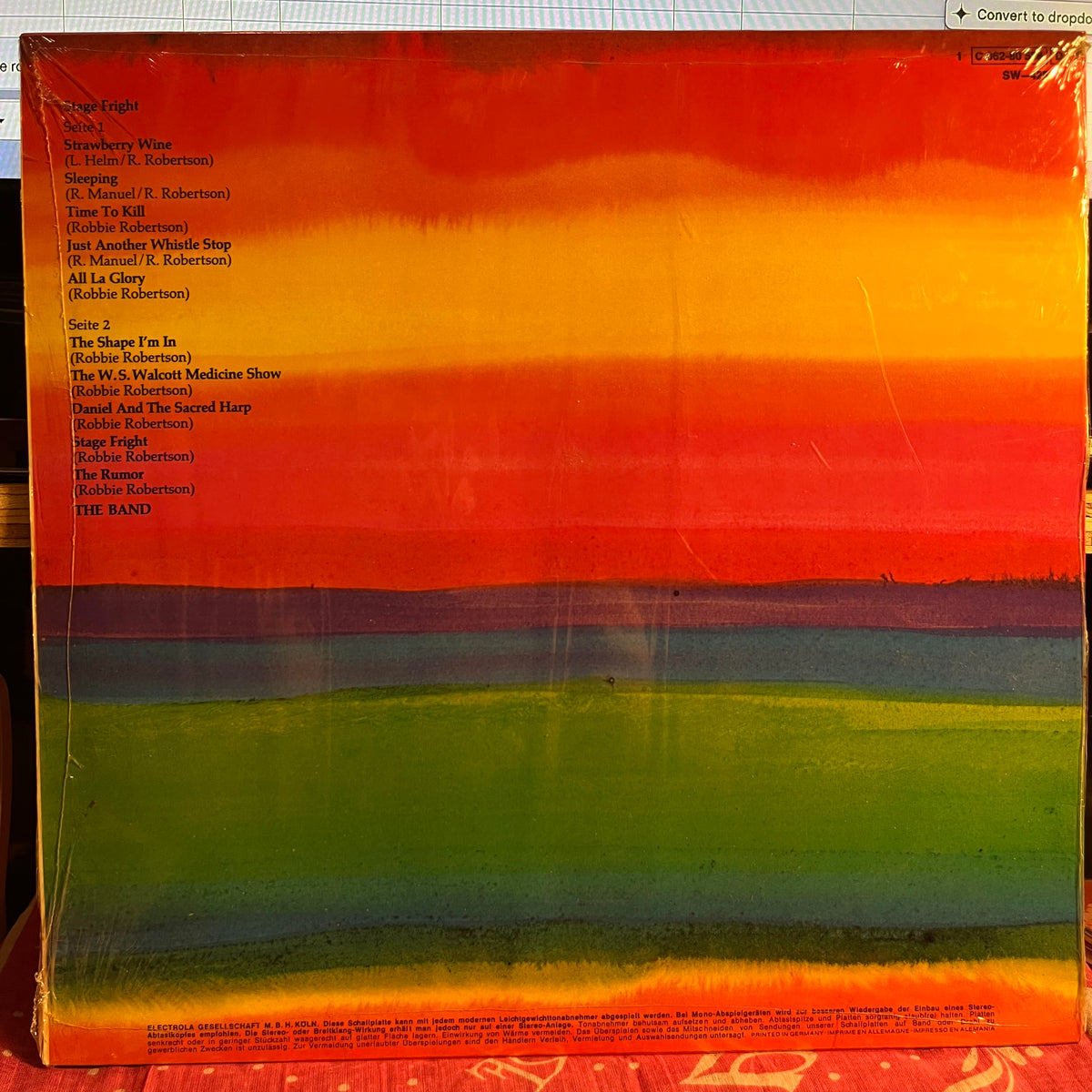 The Band - Stage Fright *GERMANY/SHRINK* | Near Mint (NM) Near Mint (NM)-Music History
