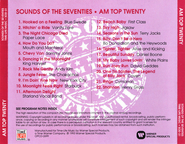 Various - Sounds Of The Seventies - AM Top Twenty (CD) | Near Mint (NM) Near Mint (NM)-Music History