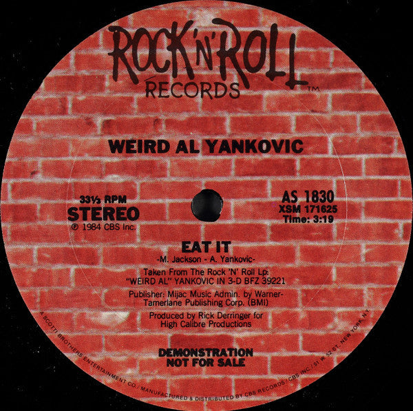 "Weird Al" Yankovic - Eat It (VINYL) | Near Mint (NM or M-) Generic-Music History