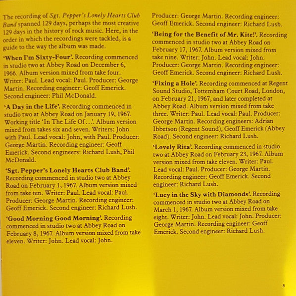 The Beatles - Sgt. Pepper's Lonely Hearts Club Band (CD) | Near Mint (NM) Near Mint (NM)-Music History