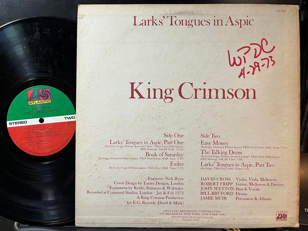 King Crimson - Larks' Tongues In Aspic (VINYL) | Near Mint (NM) Very Good Plus (VG+)-Music History