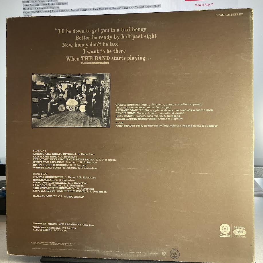 The Band - The Band (VINYL) | Very Good Plus Plus (VG++) Very Good Plus (VG+)-Music History