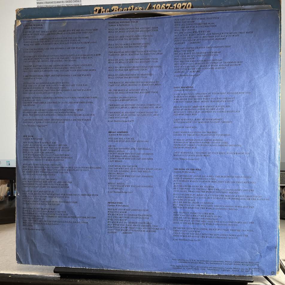 The Beatles - 1967-1970 (2x VINYL) | Very Good (VG) Very Good Plus (VG+)-Music History