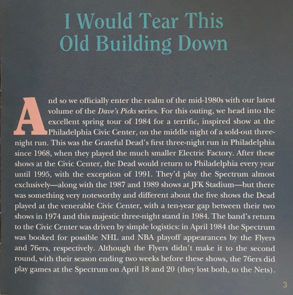Dave's Picks, Volume 35 (3xCD)(Philadelphia Civic Center, Philadelphia, PA • 4/20/84) | Mint (M) Near Mint (NM)-Music History
