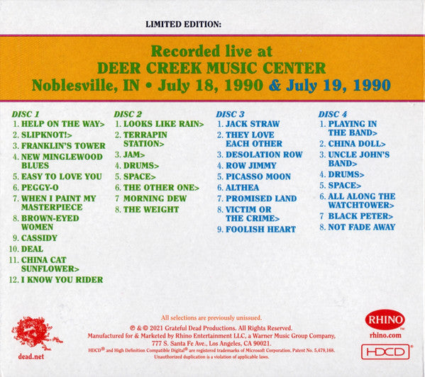 Dave's Picks, Volume 40 (3xCD)(Deer Creek Music Center, Noblesville, IN • 7/18-19/90 | Mint (M) Near Mint (NM)-Music History