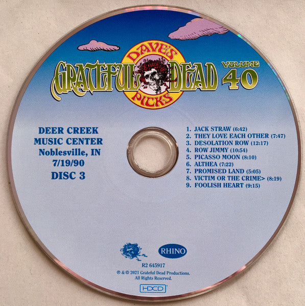 Dave's Picks, Volume 40 (3xCD)(Deer Creek Music Center, Noblesville, IN • 7/18-19/90 | Mint (M) Near Mint (NM)-Music History