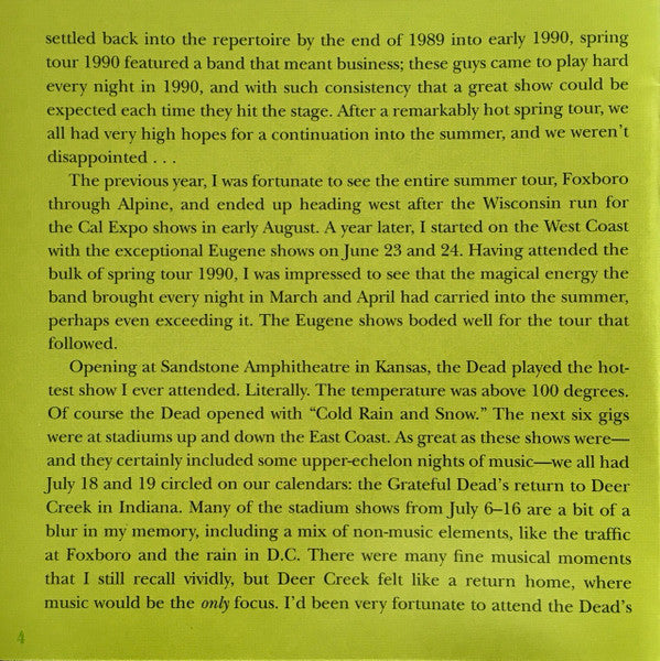 Dave's Picks, Volume 40 (3xCD)(Deer Creek Music Center, Noblesville, IN • 7/18-19/90 | Mint (M) Near Mint (NM)-Music History