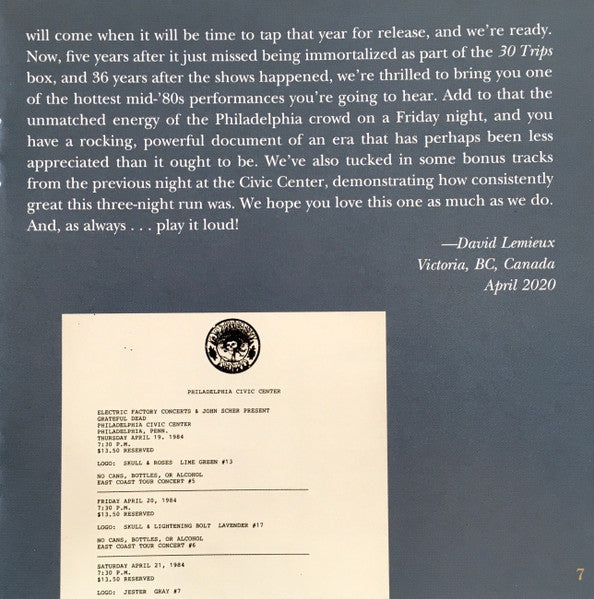 Dave's Picks, Volume 35 (3xCD)(Philadelphia Civic Center, Philadelphia, PA • 4/20/84) | Mint (M) Near Mint (NM)-Music History