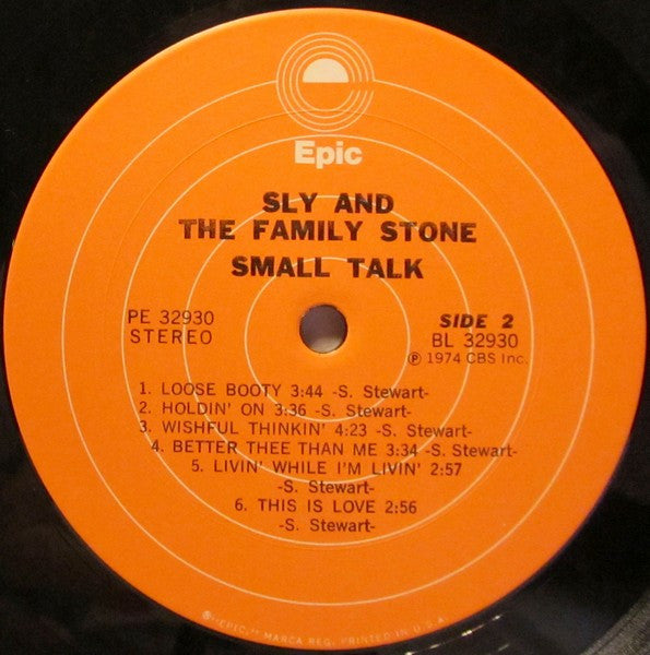 Sly & The Family Stone - Small Talk | Near Mint (NM) Very Good (VG)-Music History