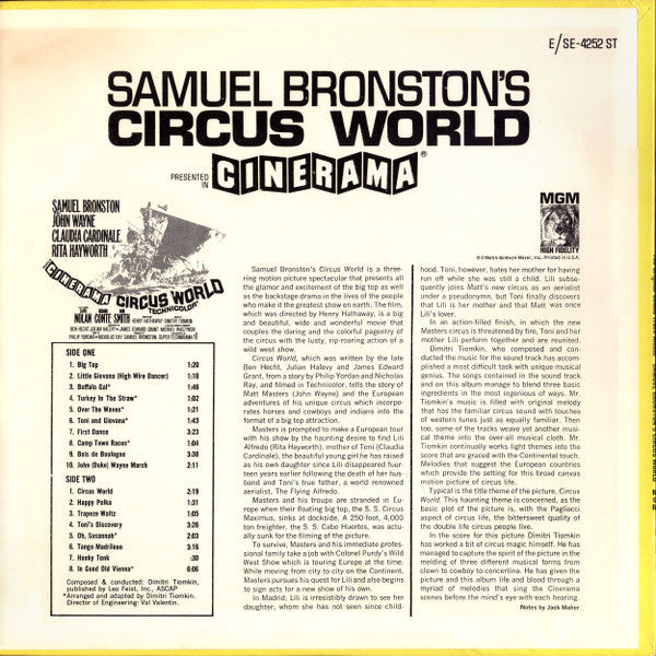 Dimitri Tiomkin - Circus World - The Original Sound Track Album (VINYL) | Mint (M) Near Mint (NM)-Music History