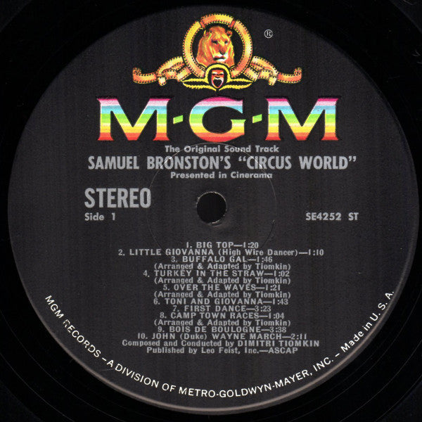 Dimitri Tiomkin - Circus World - The Original Sound Track Album (VINYL) | Mint (M) Near Mint (NM)-Music History