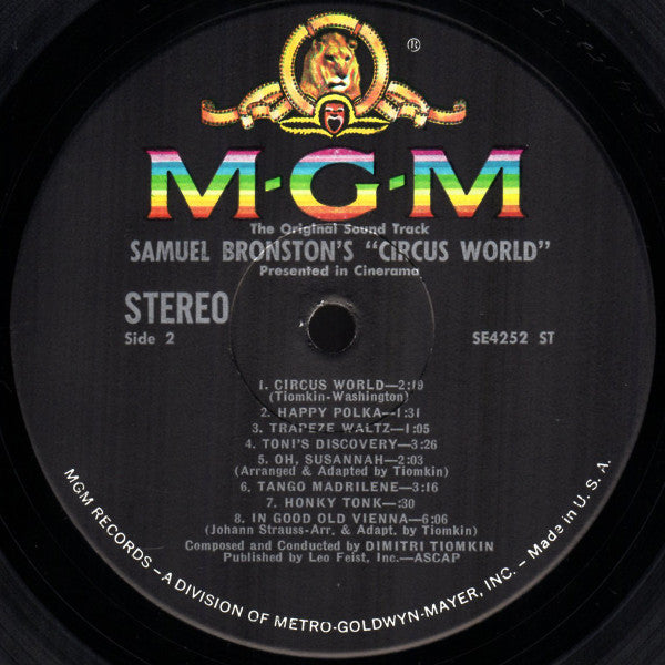 Dimitri Tiomkin - Circus World - The Original Sound Track Album (VINYL) | Mint (M) Near Mint (NM)-Music History