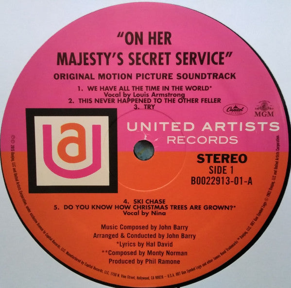 John Barry - On Her Majesty's Secret Service (Original Motion Picture Soundtrack) (VINYL) | Excellent (EX) Near Mint (NM)-Music History
