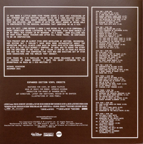 Michael Giacchino - Rogue One: A Star Wars Story (Original Motion Picture Soundtrack Expanded Edition) (4xVINYL BOX) | Near Mint (NM) Near Mint (NM)-Music History