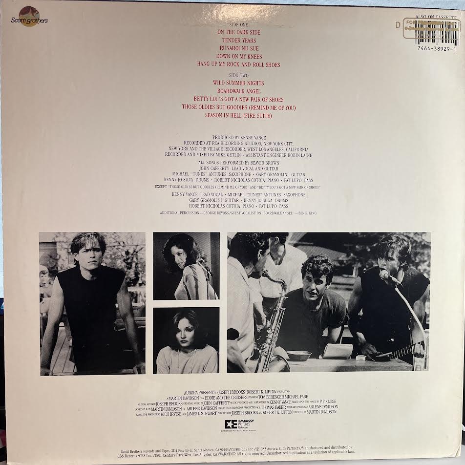 John Cafferty And The Beaver Brown Band - Eddie And The Cruisers (Original Motion Picture Soundtrack) (VINYL) | Near Mint (NM) Excellent (EX)-Music History