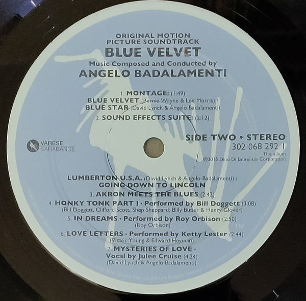 Angelo Badalamenti - Blue Velvet (Original Motion Picture Soundtrack) (VINYL) | Near Mint (NM) Near Mint (NM)-Music History