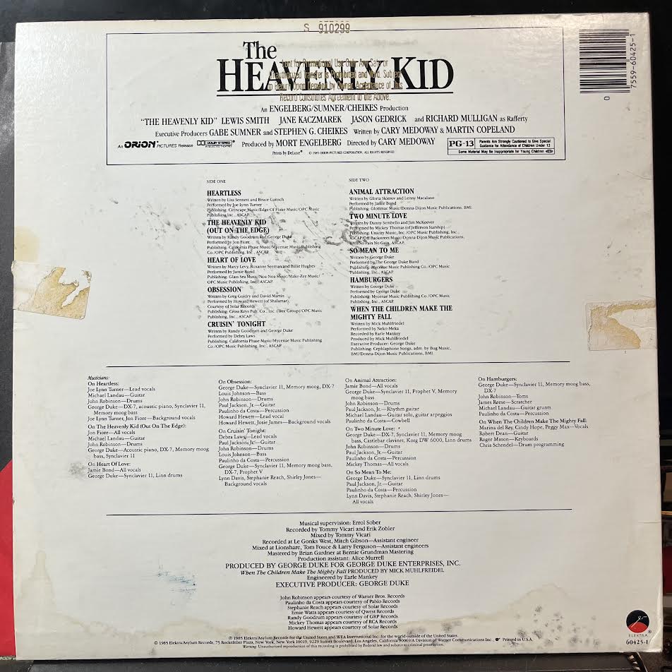 Various - The Heavenly Kid (Original Motion Picture Soundtrack) (VINYL) | Near Mint (NM) Excellent (EX)-Music History