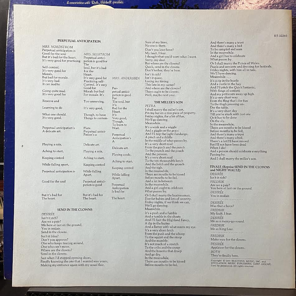 Stephen Sondheim - A Little Night Music (Original Broadway Cast Album) (VINYL) | Near Mint (NM) Near Mint (NM)-Music History