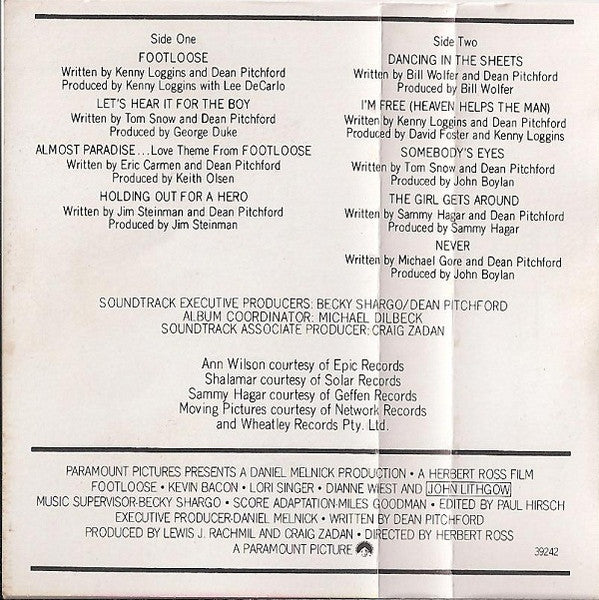Various - Footloose (Original Motion Picture Soundtrack) *CASSETTE* | Near Mint (NM) Near Mint (NM)-Music History