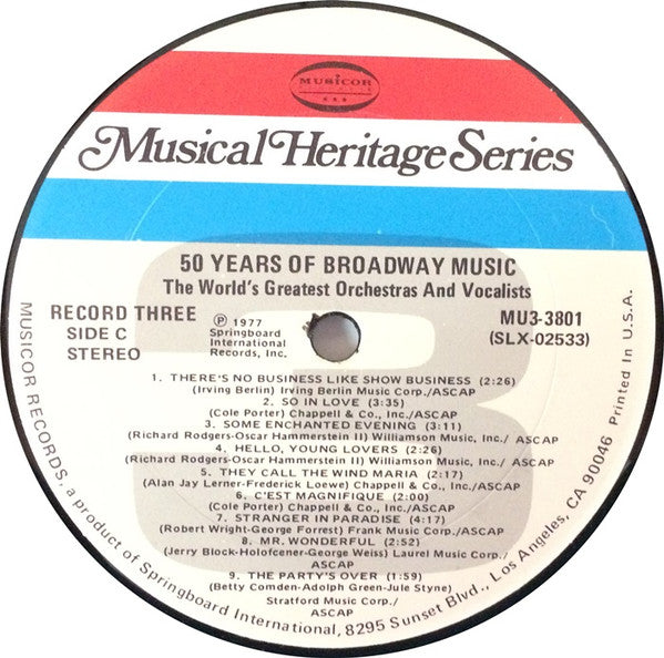 The World's Greatest Orchestras And Vocalists - 50 Years Of Broadway Music | Near Mint (NM) Near Mint (NM)-Music History