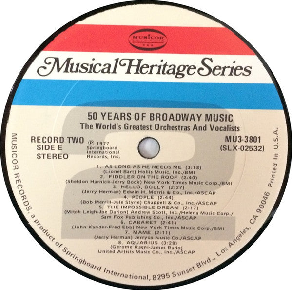 The World's Greatest Orchestras And Vocalists - 50 Years Of Broadway Music | Near Mint (NM) Near Mint (NM)-Music History