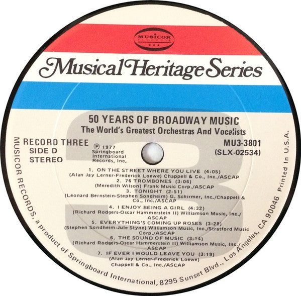 The World's Greatest Orchestras And Vocalists - 50 Years Of Broadway Music | Near Mint (NM) Near Mint (NM)-Music History