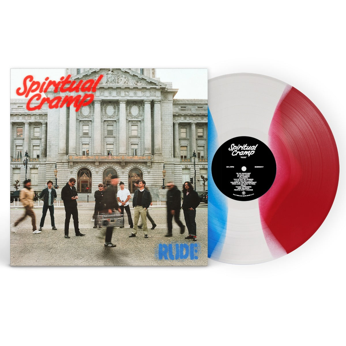 Spiritual Cramp - Rude (Indie Exclusive) (Blue/White/Red 3 Color Stripe Vinyl) |-Music History